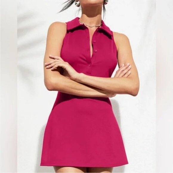 ALO Yoga Charmed Magenta Crush Tennis Dress Size Medium NEW NWT - Picture 3 of 6